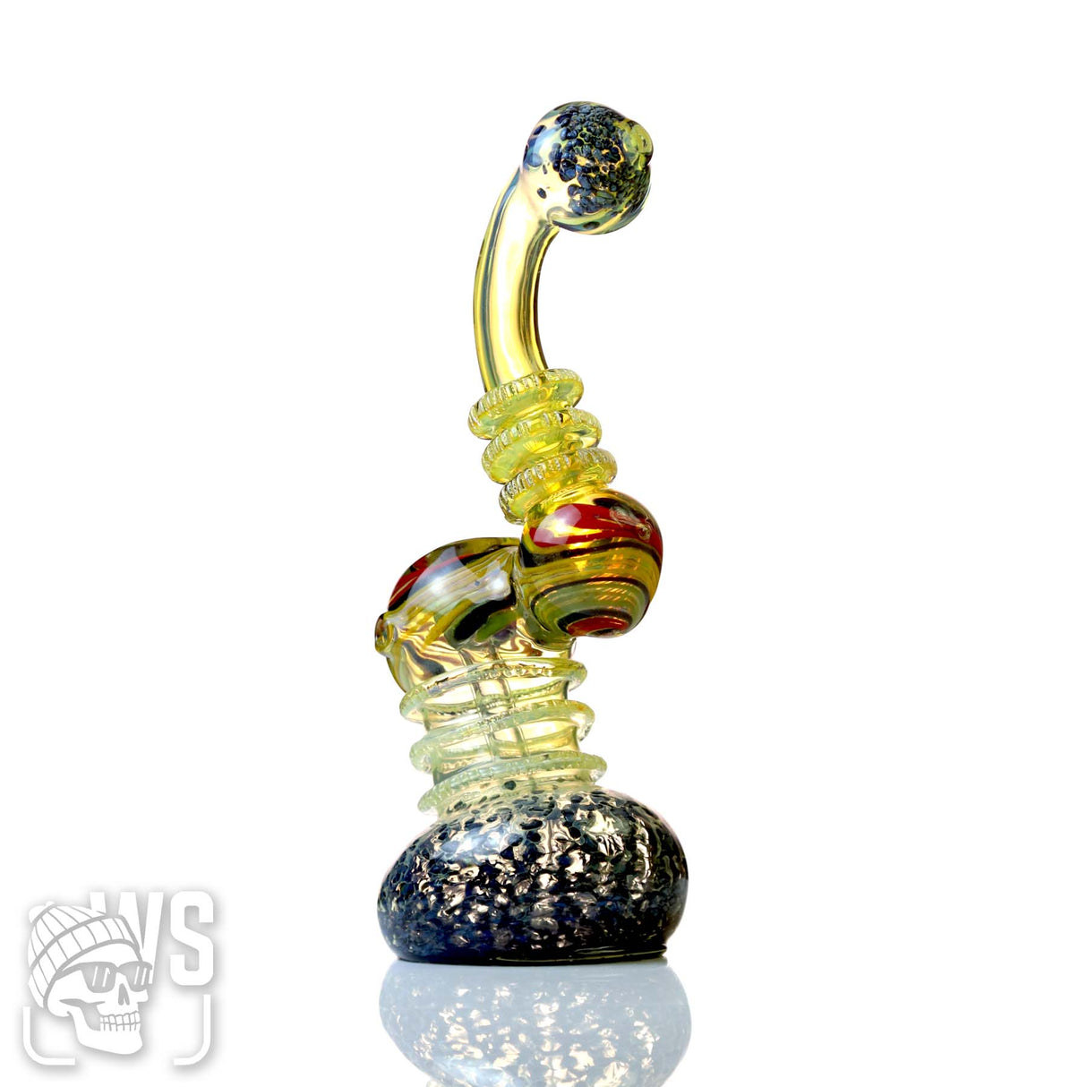 ARTISAN GLASS COLOR BUBBLER WITH SCULPTED BASE