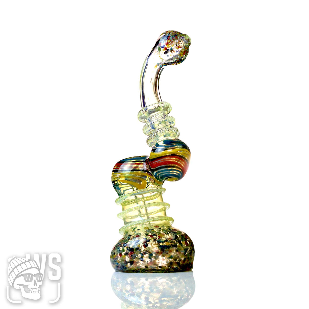 ARTISAN GLASS COLOR BUBBLER WITH SCULPTED BASE