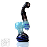 GLASS BUBBLER WITH SPIRAL ACCENTED CHAMBER