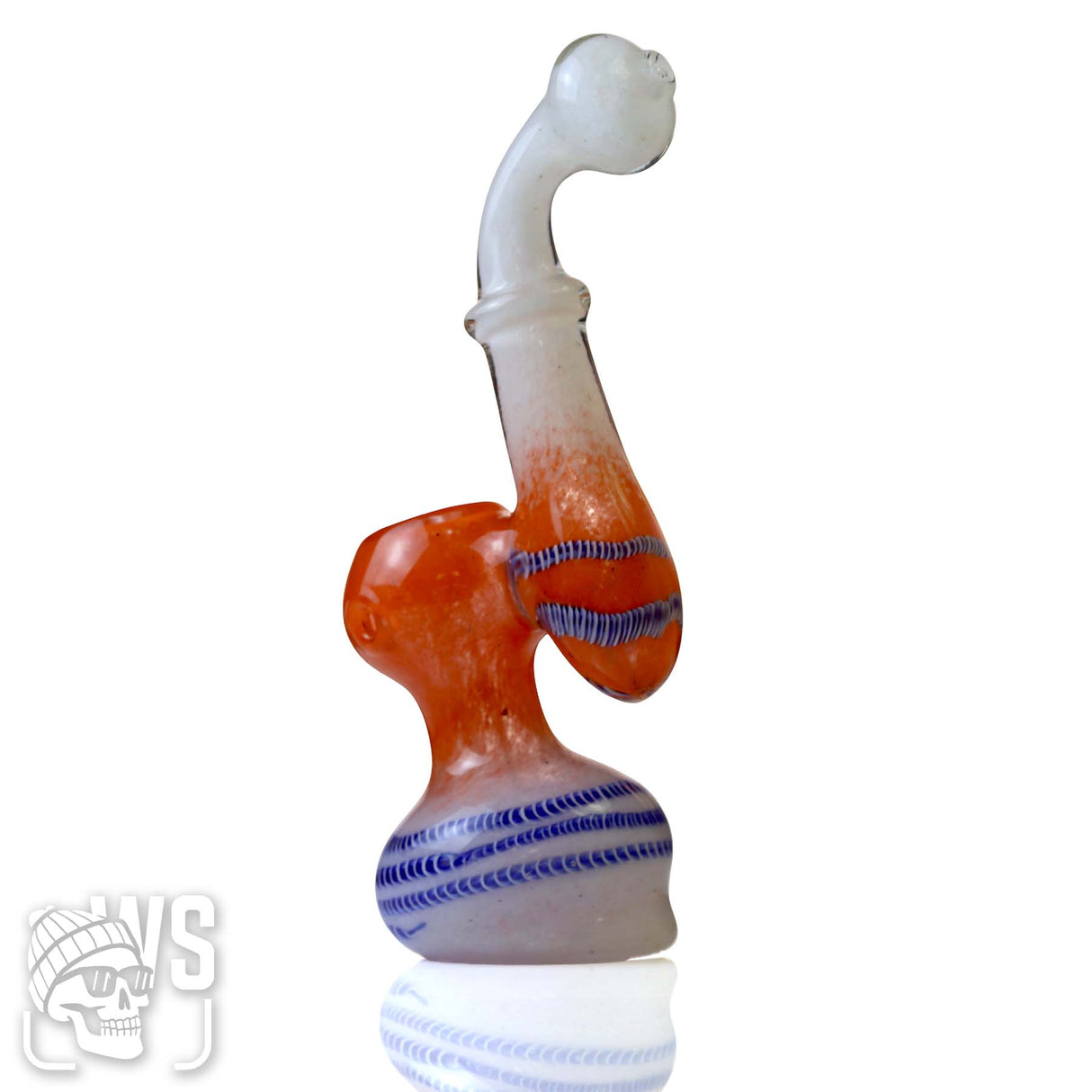 GLASS BUBBLER WITH SPIRAL ACCENTED CHAMBER