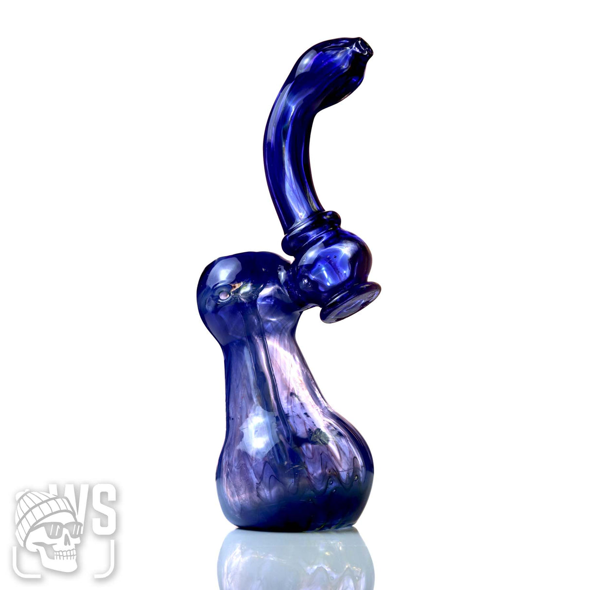 GLASS BUBBLER WITH FLOWING WORKED DESIGN
