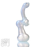GLASS BUBBLER WITH FLOWING WORKED DESIGN
