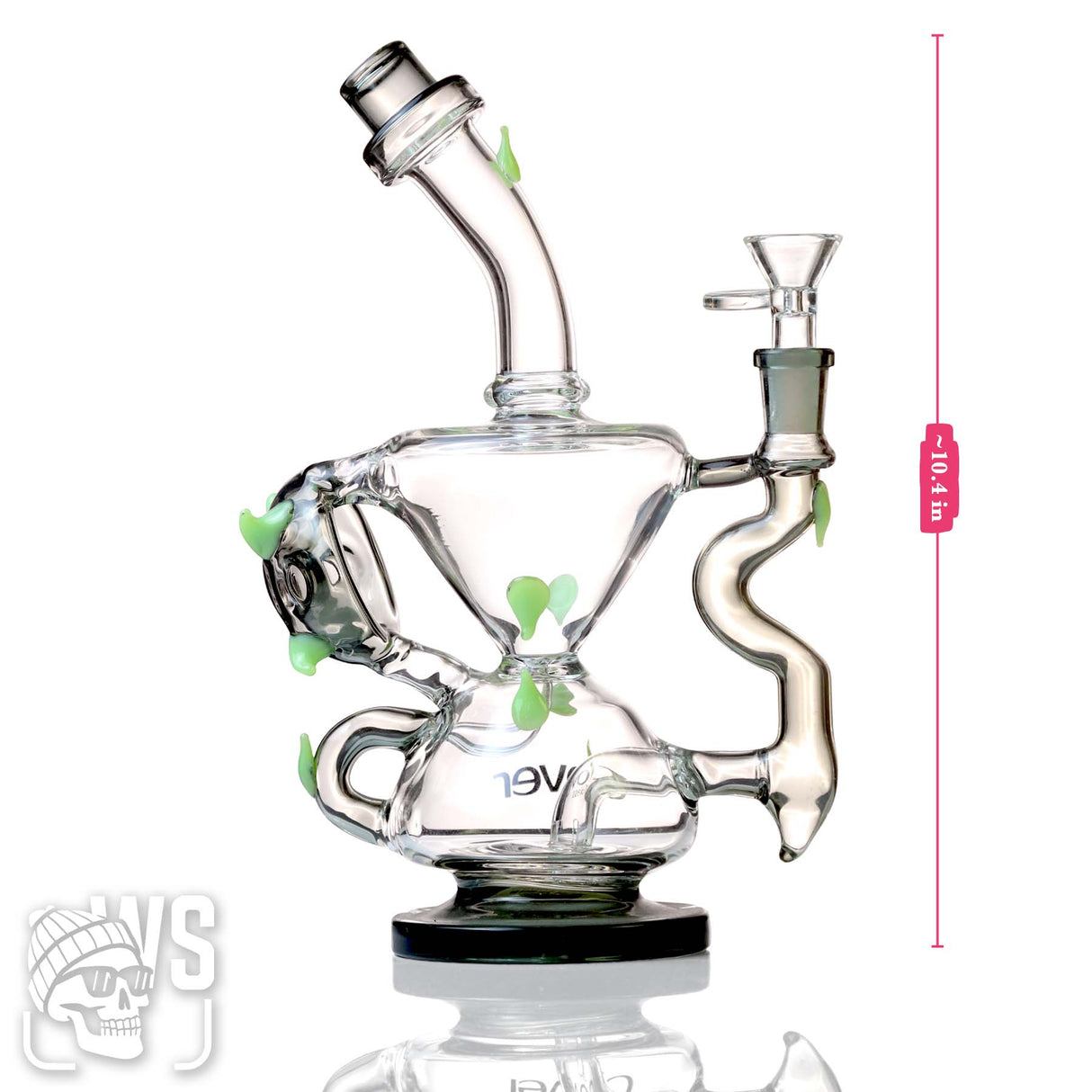 CLOVER GLASS Z-SHAPED BONG WITH MULTI-CHAMBER DESIGN