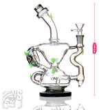CLOVER GLASS Z-SHAPED BONG WITH MULTI-CHAMBER DESIGN