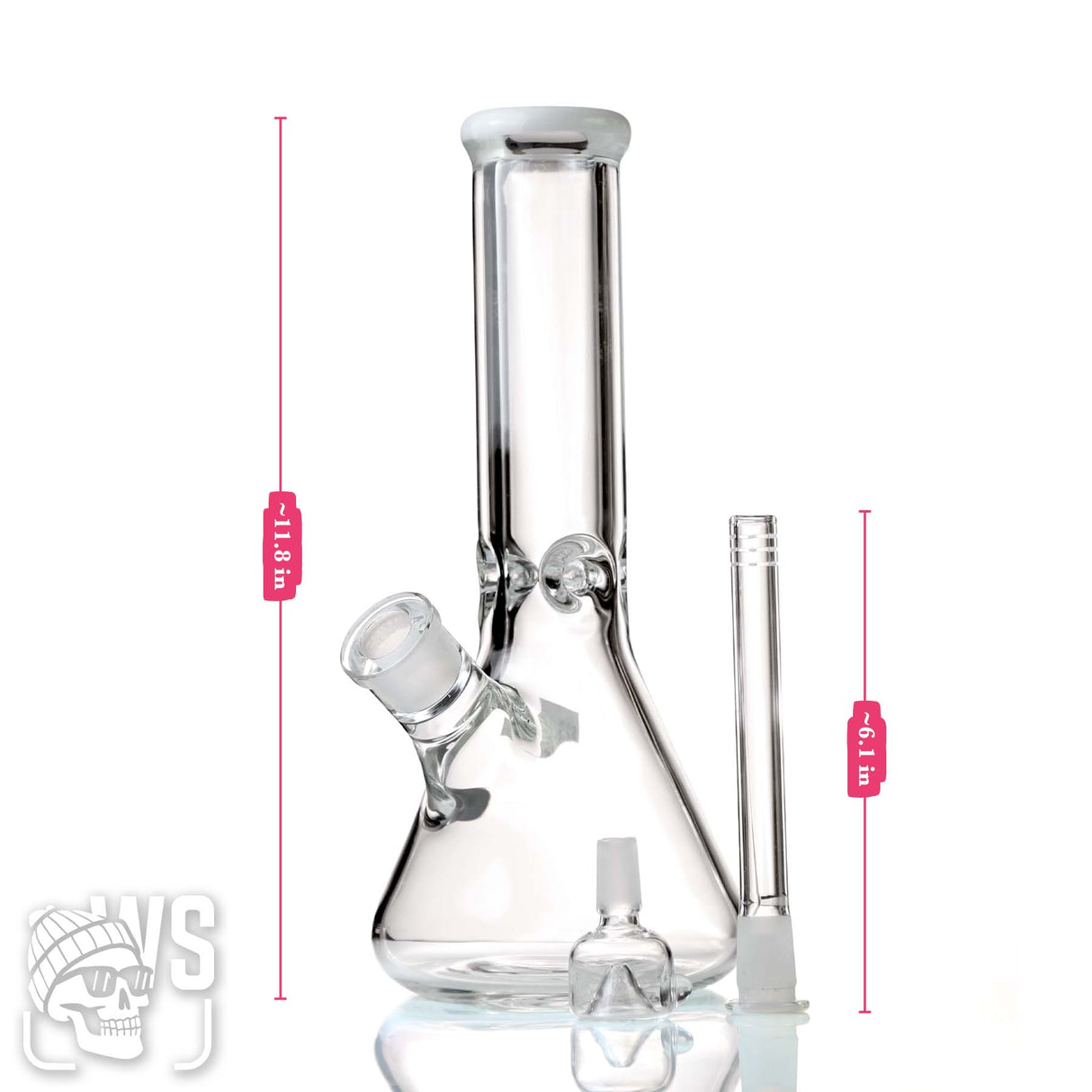 CLEAR GLASS BEAKER BONG
