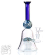 MK Glass Mini Beaker Showerhead Perc Bong with Swirl Ball Blue Showerhead Perc Bong