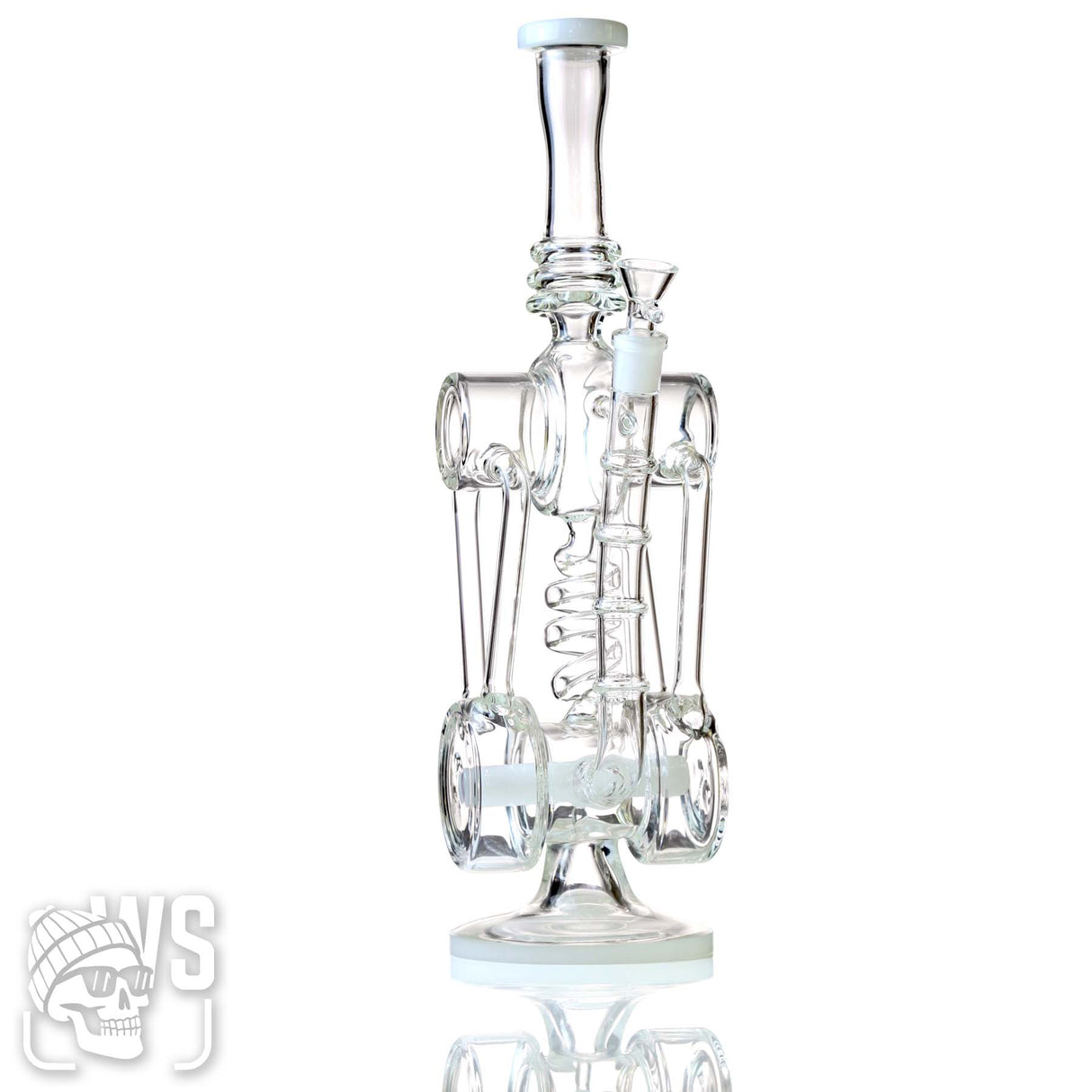 CYCLONE GLASS BONG WITH SPIRAL PERCOLATOR AND UNIQUE COOLING SYSTEM