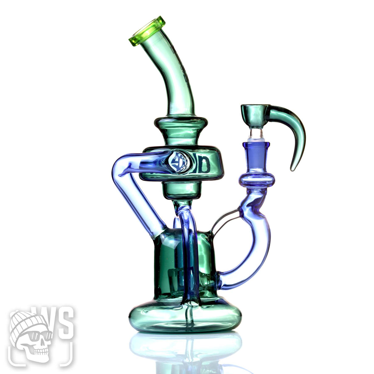 ALEAF GLASS SCIENTIFIC RECYCLER BONG WITH ANGLED NECK