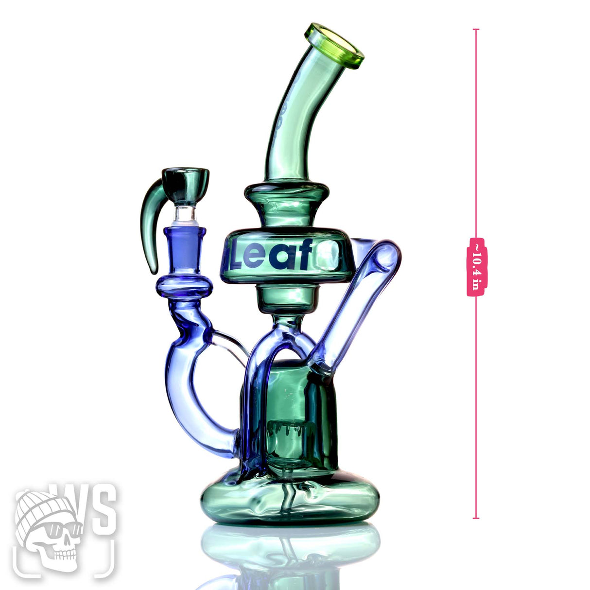 ALEAF GLASS SCIENTIFIC RECYCLER BONG WITH ANGLED NECK