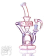 ALEAF Glass Scientific Recycler Bong with Angled Neck Pink Scientific Bong