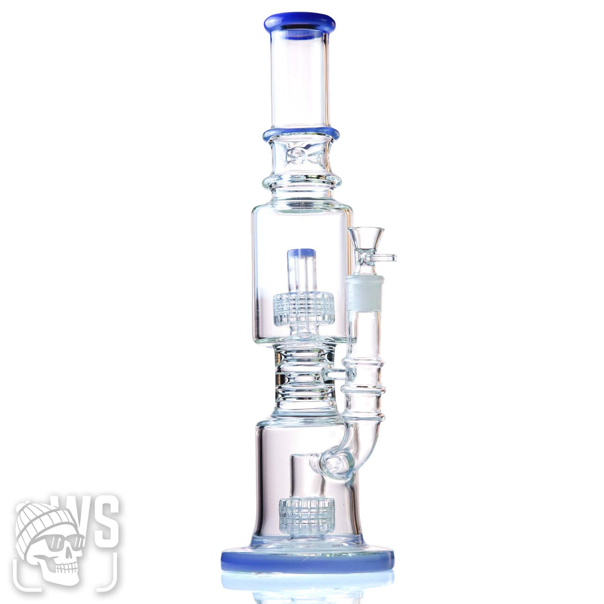 GLASS SCIENTIFIC PERCOLATOR BONG WITH DOUBLE DISC PERC & ICE CATCHER