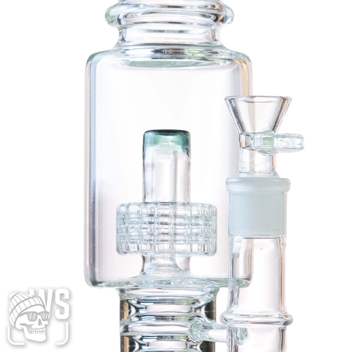 GLASS SCIENTIFIC PERCOLATOR BONG WITH DOUBLE DISC PERC & ICE CATCHER