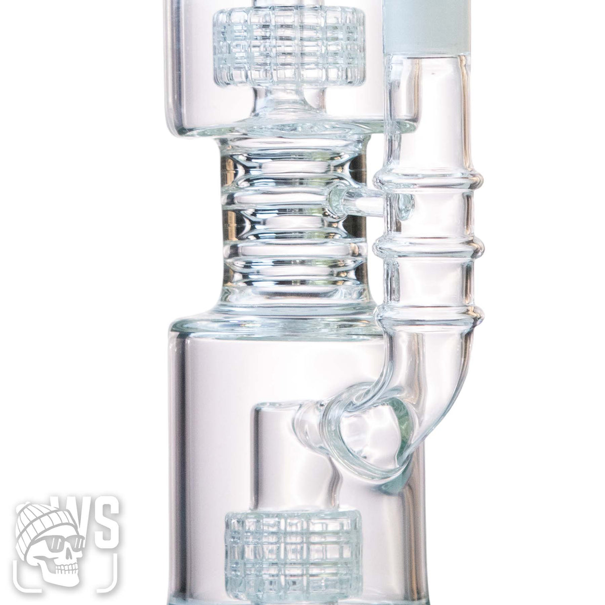 GLASS SCIENTIFIC PERCOLATOR BONG WITH DOUBLE DISC PERC & ICE CATCHER