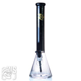 MK GLASS TALL BEAKER BONG WITH BLACK NECK