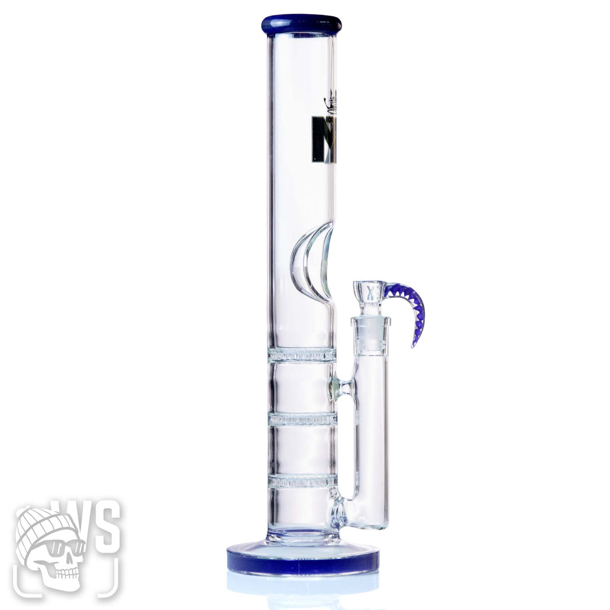MK GLASS STRAIGHT TUBE BONG WITH TRIPLE HONEYCOMB PERC