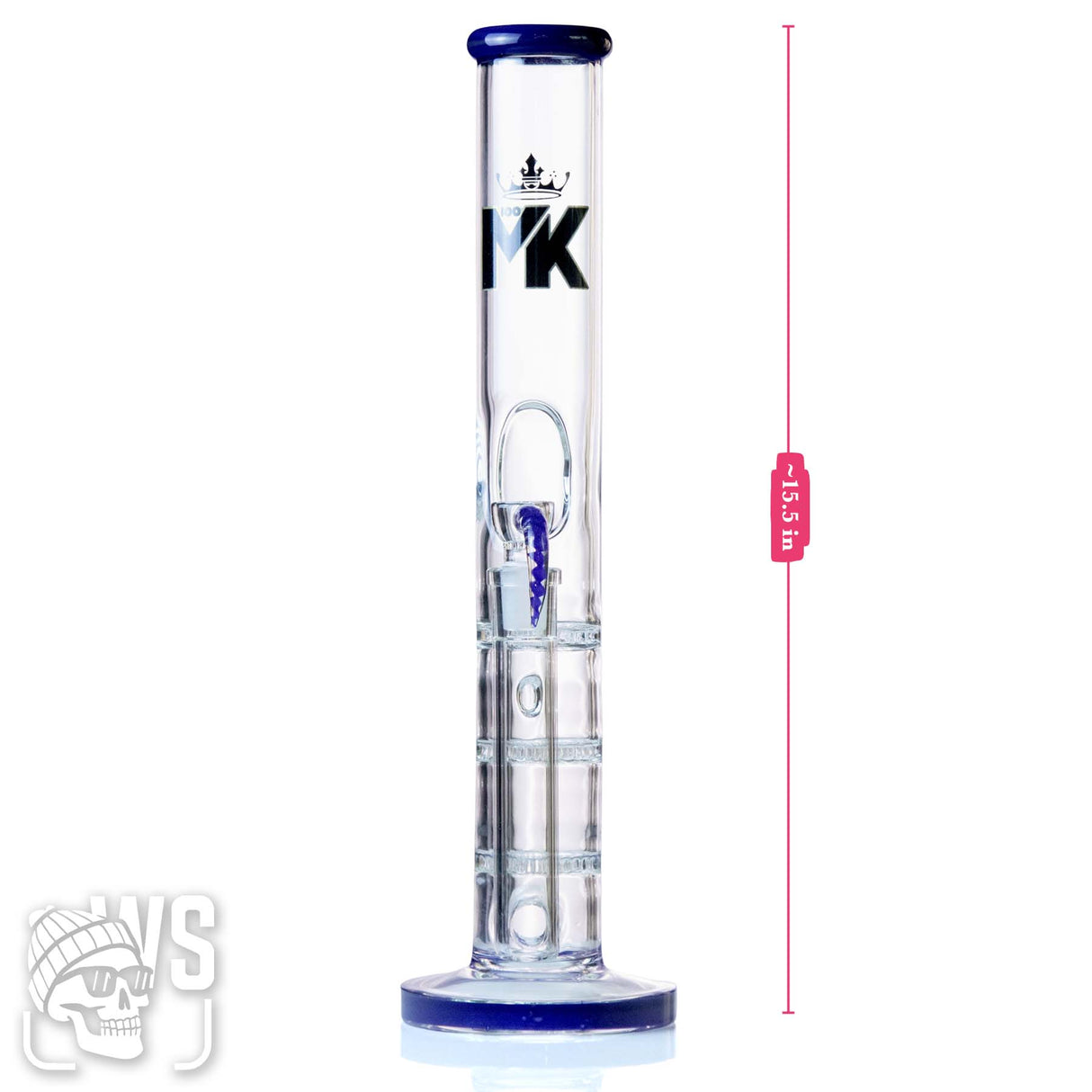 MK GLASS STRAIGHT TUBE BONG WITH TRIPLE HONEYCOMB PERC