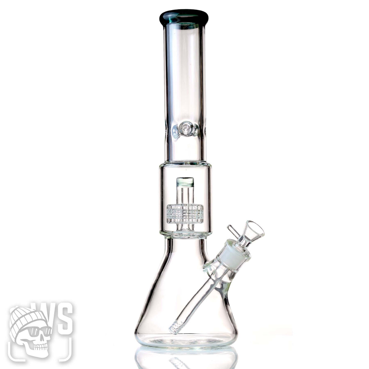 CLEAR GLASS BEAKER BONG WITH MATRIX PERC