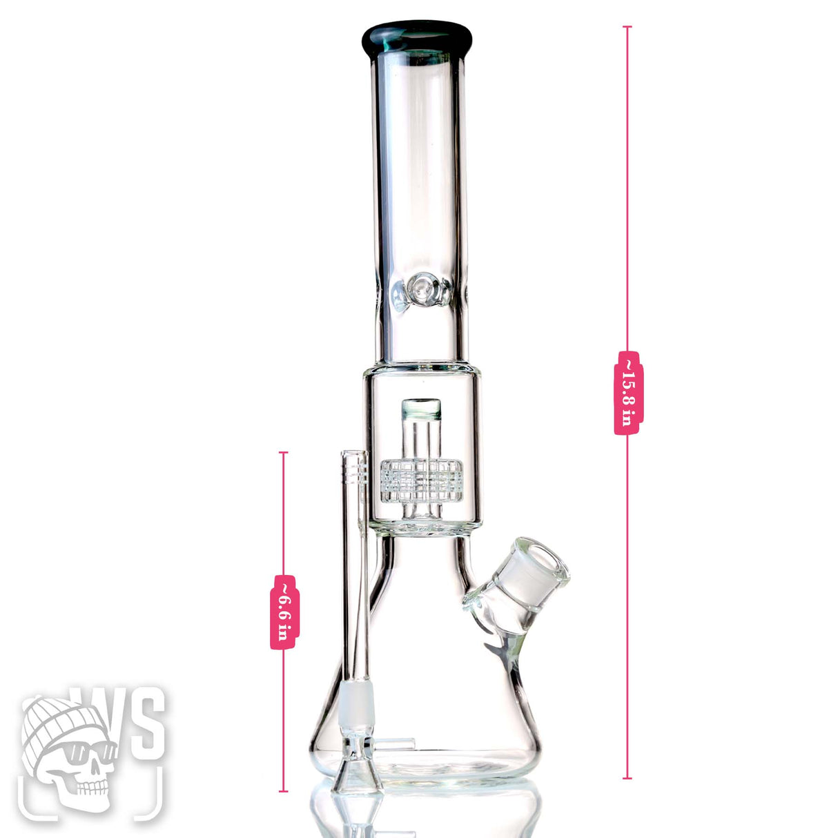 CLEAR GLASS BEAKER BONG WITH MATRIX PERC