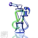 ALEAF GLASS SCIENTIFIC RECYCLER BONG WITH GREEN ACCENT TUBES