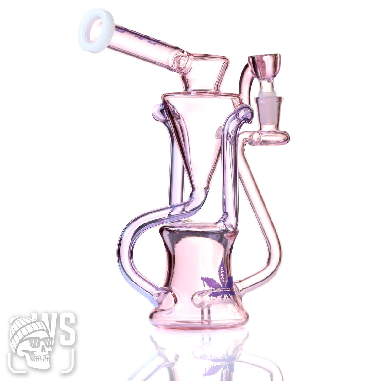 ALEAF GLASS SCIENTIFIC RECYCLER BONG WITH GREEN ACCENT TUBES