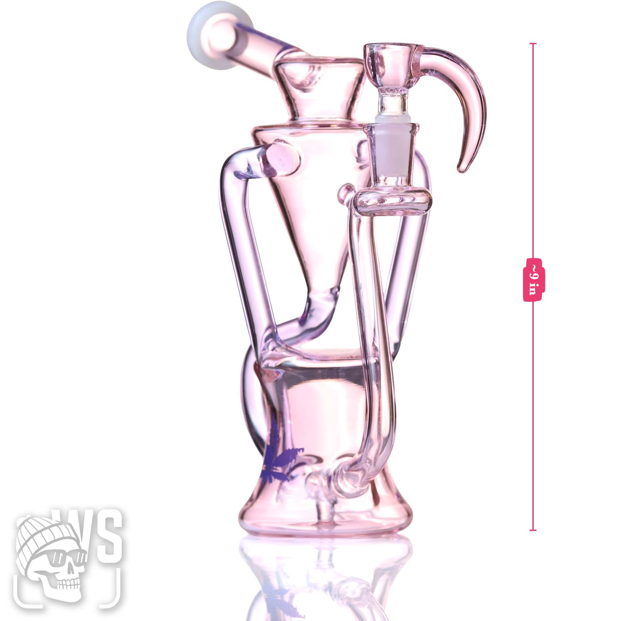 ALEAF GLASS SCIENTIFIC RECYCLER BONG WITH GREEN ACCENT TUBES