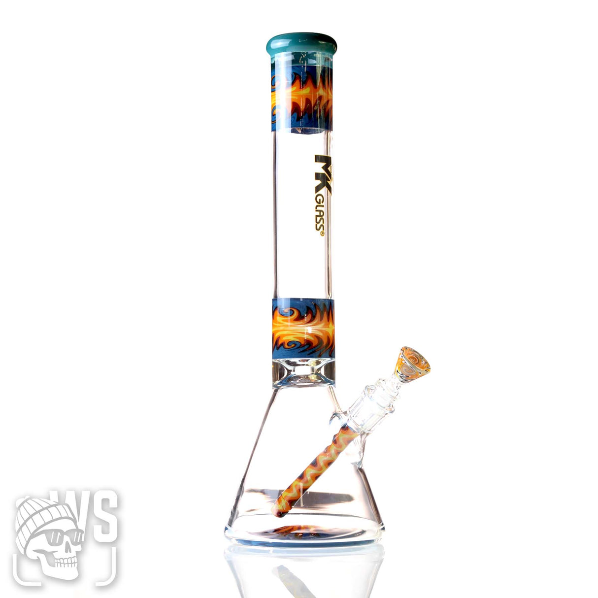 MK GLASS BEAKER BONG WITH COLORED ACCENTS