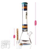 MK GLASS BEAKER BONG WITH COLORED ACCENTS