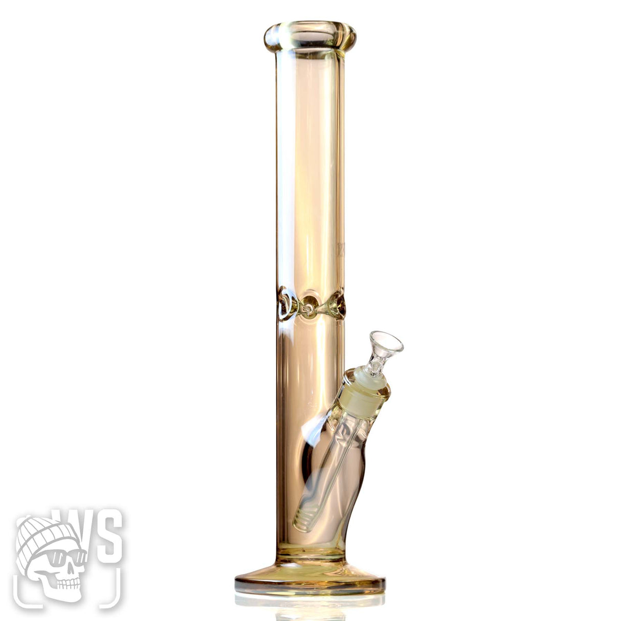 GLASS STRAIGHT TUBE BONG WITH ICE CATCHER