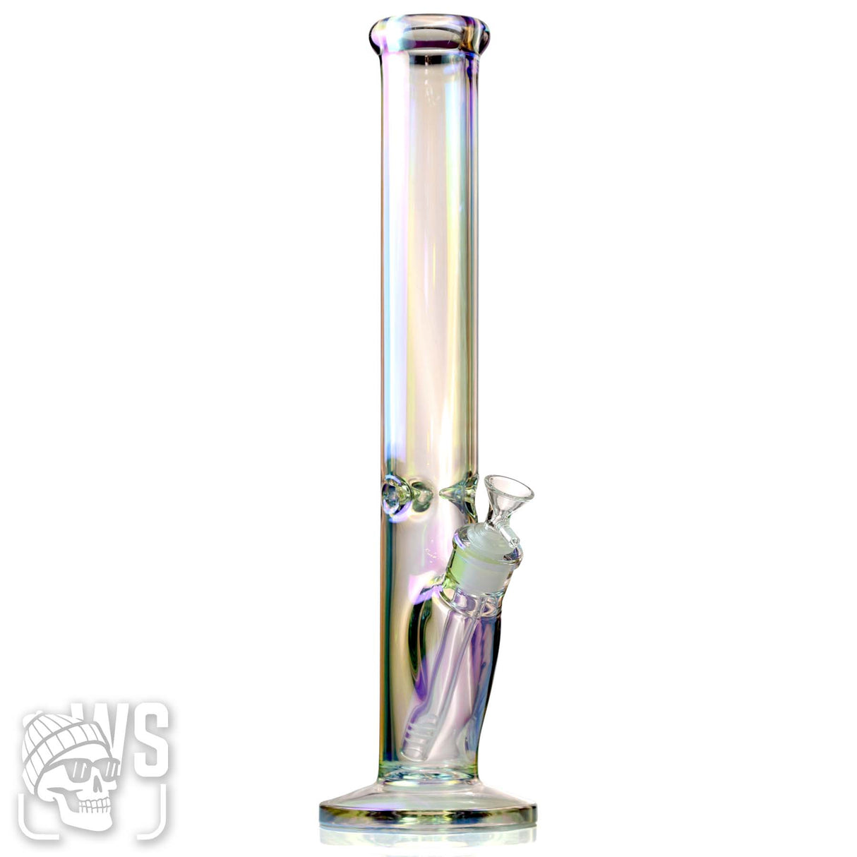 GLASS STRAIGHT TUBE BONG WITH ICE CATCHER