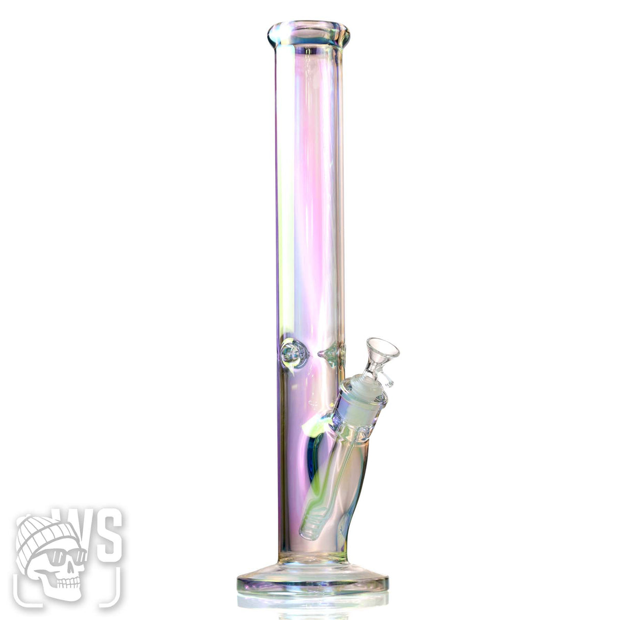 GLASS STRAIGHT TUBE BONG WITH ICE CATCHER