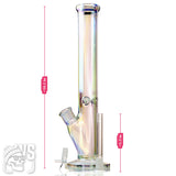 GLASS STRAIGHT TUBE BONG WITH ICE CATCHER