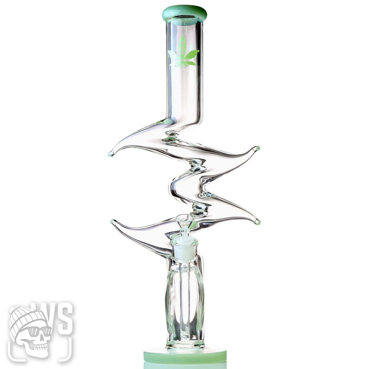 ALEAF GLASS Z-SHAPED BONG WITH SPIRAL NECK