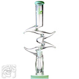 ALEAF GLASS Z-SHAPED BONG WITH SPIRAL NECK