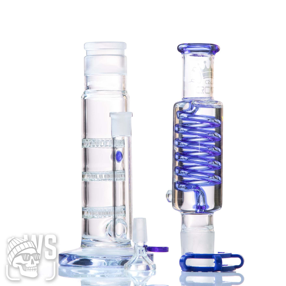 CALI CROWN MODULAR GLASS BONG WITH HONEYCOMB PERC & COIL CONDENSER