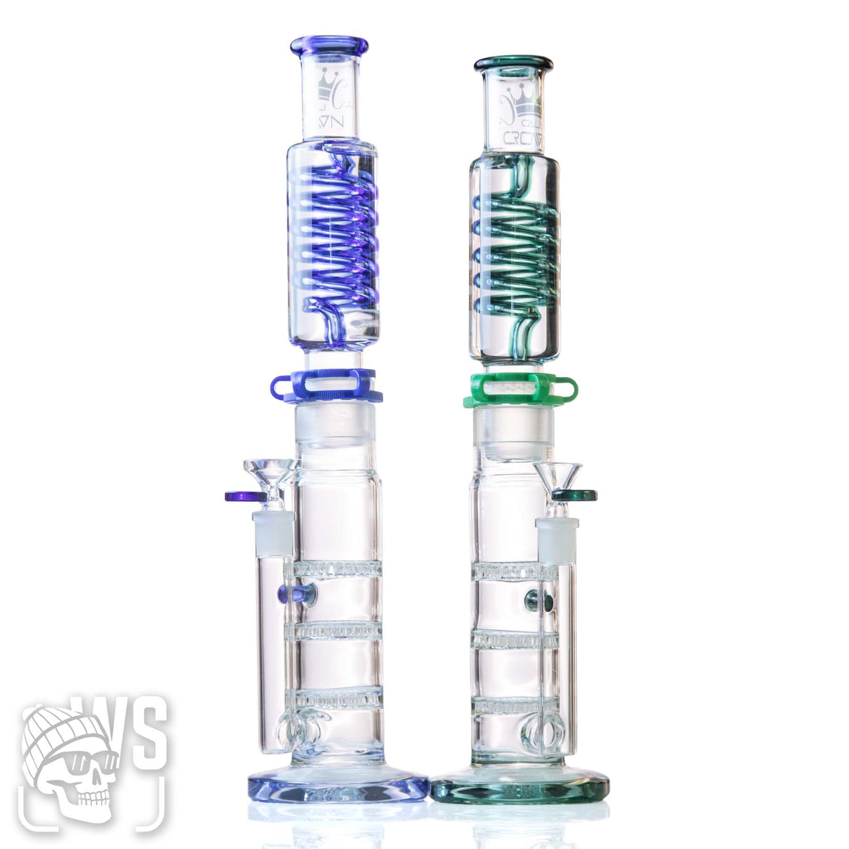 CALI CROWN MODULAR GLASS BONG WITH HONEYCOMB PERC & COIL CONDENSER