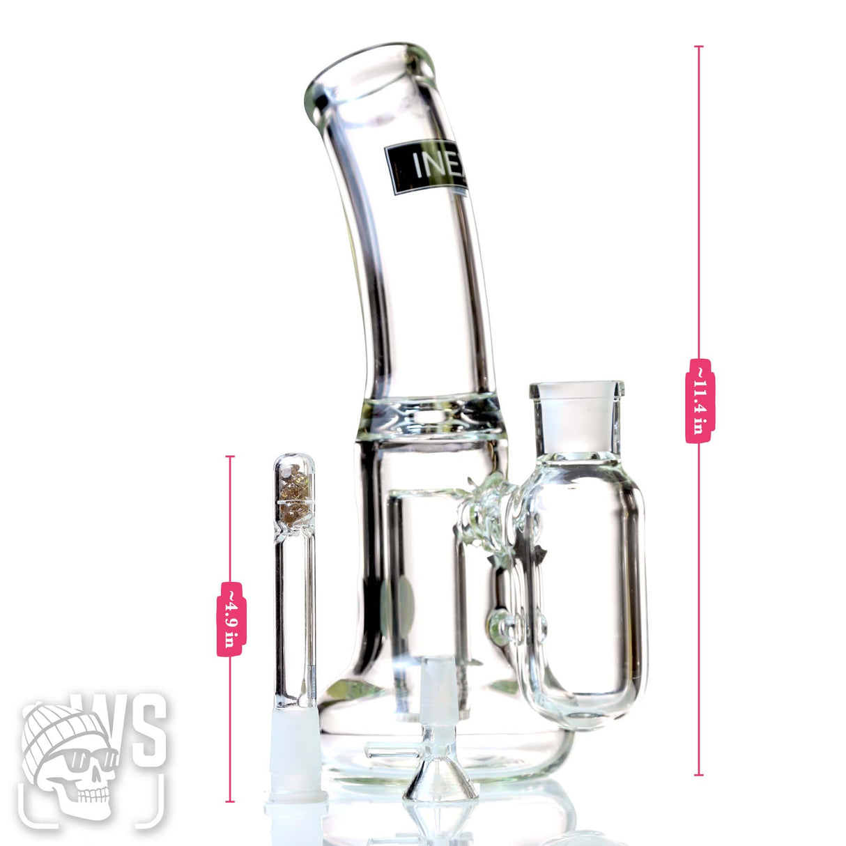 INEX GLASS SCIENTIFIC BONG WITH REMOVABLE PERC CHAMBER