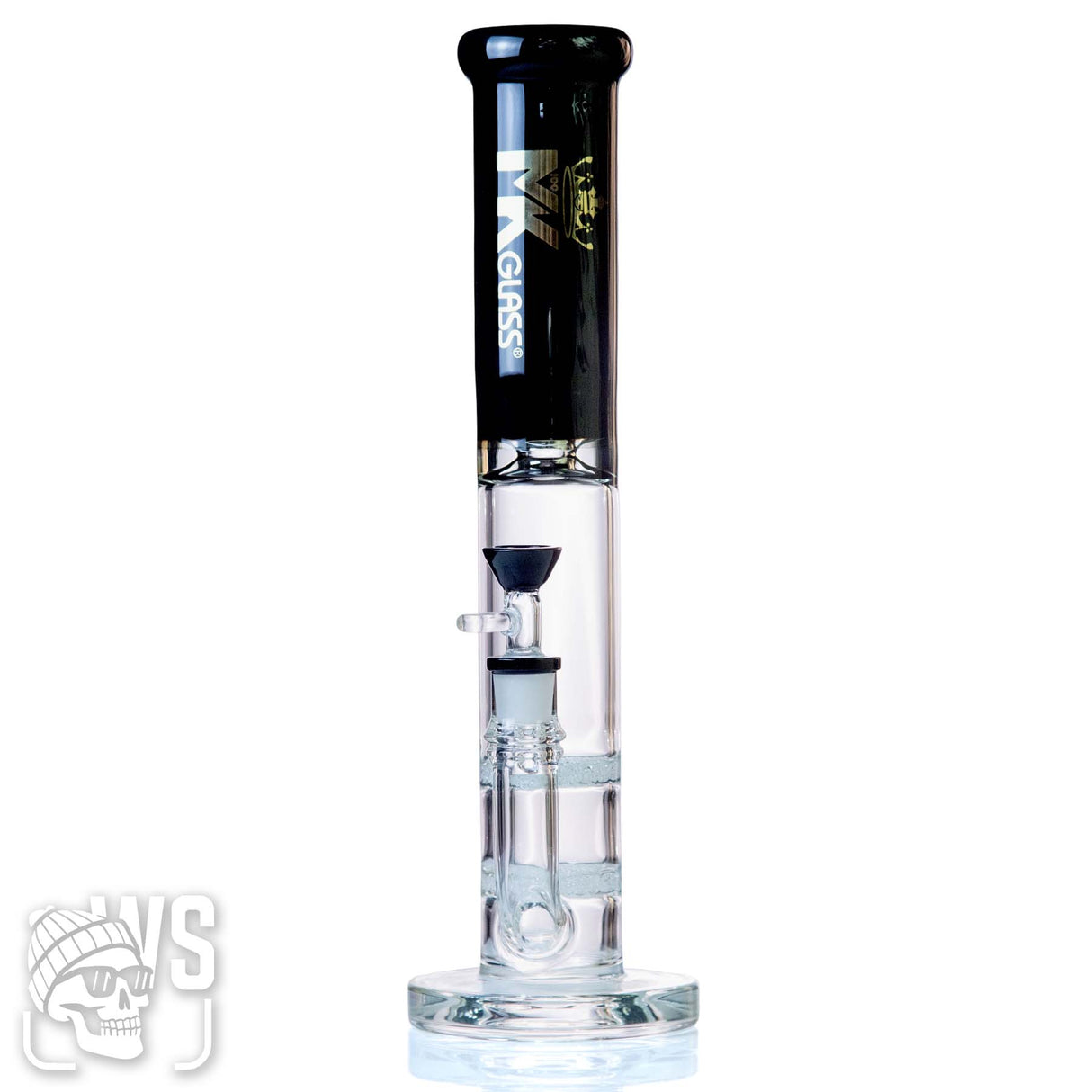 MK GLASS STRAIGHT TUBE BONG WITH HONEYCOMB PERC