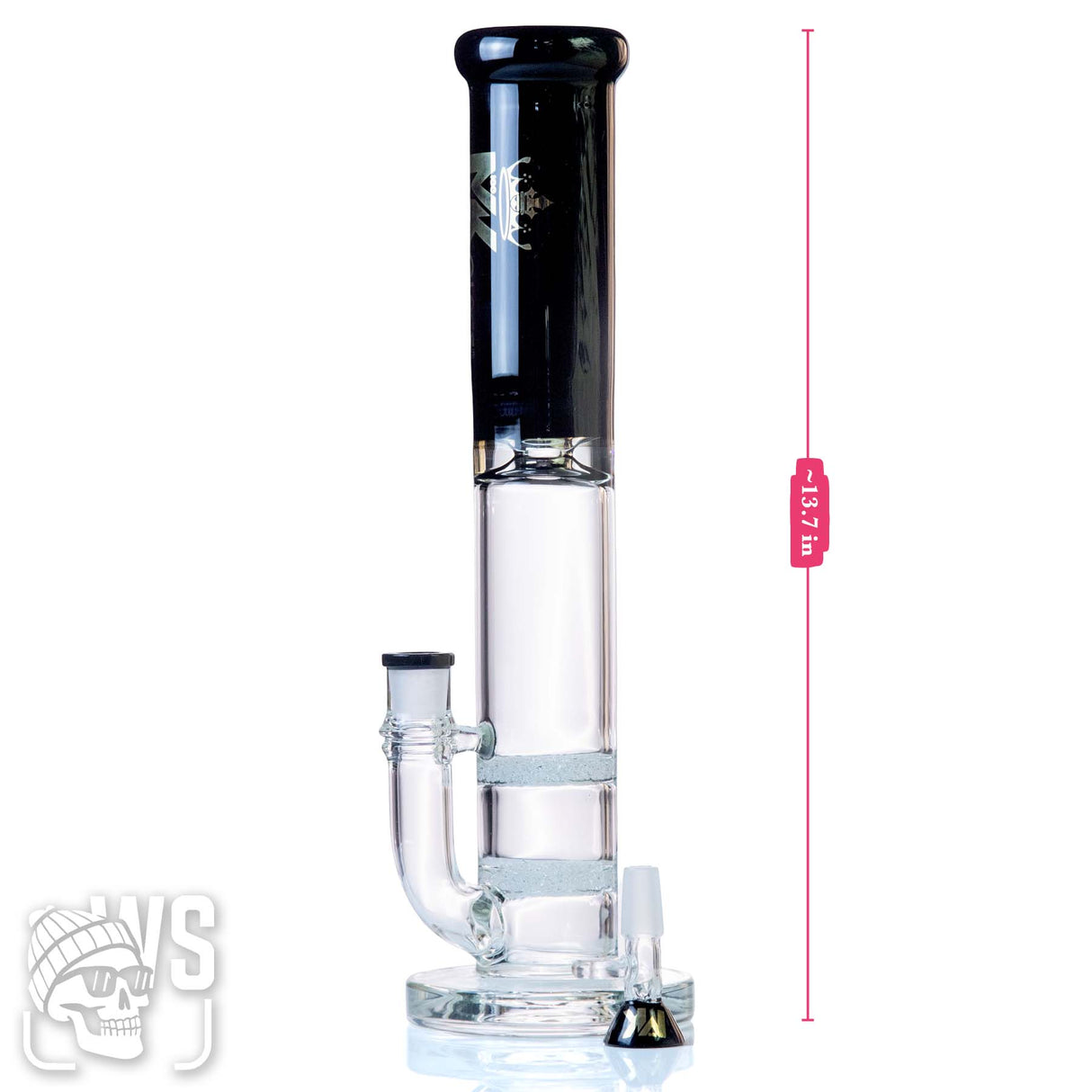 MK GLASS STRAIGHT TUBE BONG WITH HONEYCOMB PERC