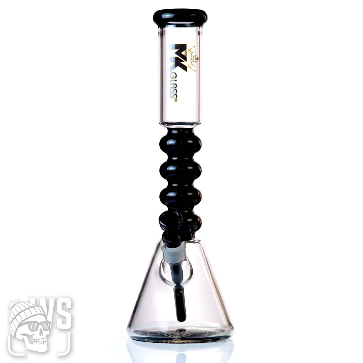 MK GLASS BEAKER BONG WITH BLACK BUBBLE NECK