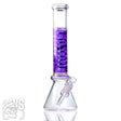 HILOUL Glass Cyclone Glass Beaker Bong with Spiral Coil Purple Cyclone Bongs