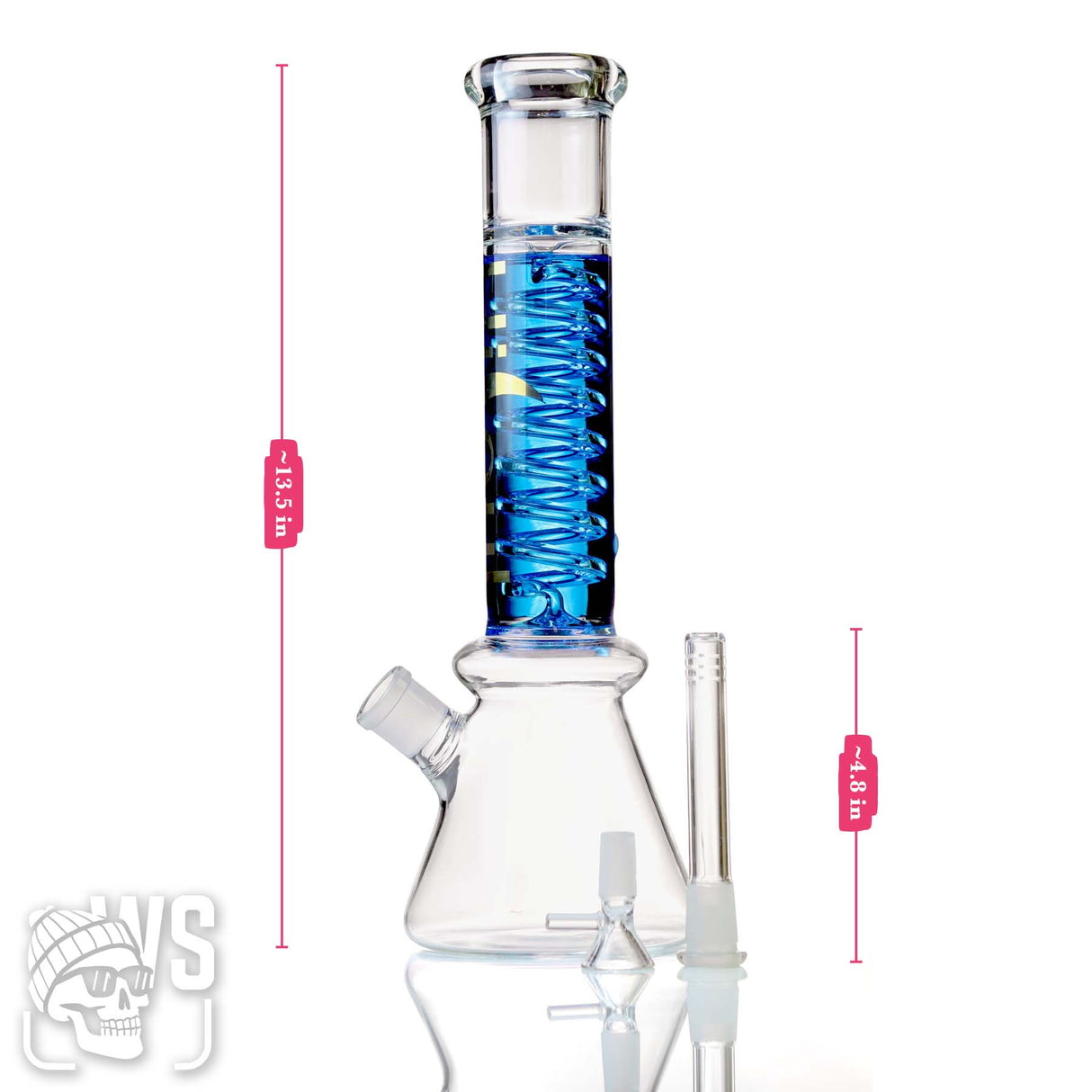 HILOUL GLASS CYCLONE GLASS BEAKER BONG WITH SPIRAL COIL