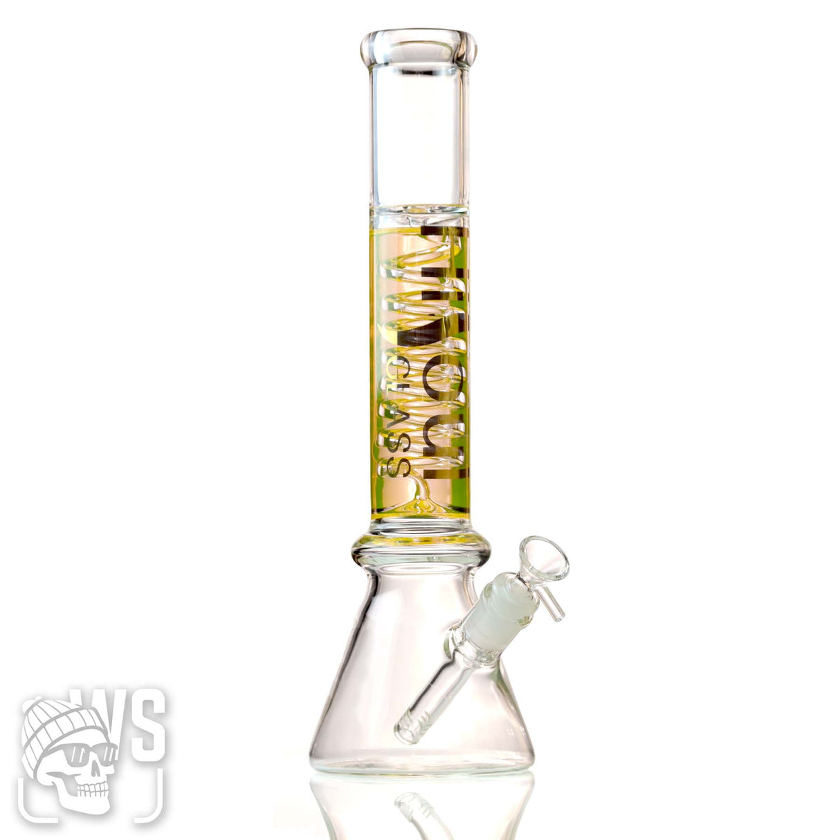 HILOUL GLASS CYCLONE GLASS BEAKER BONG WITH SPIRAL COIL