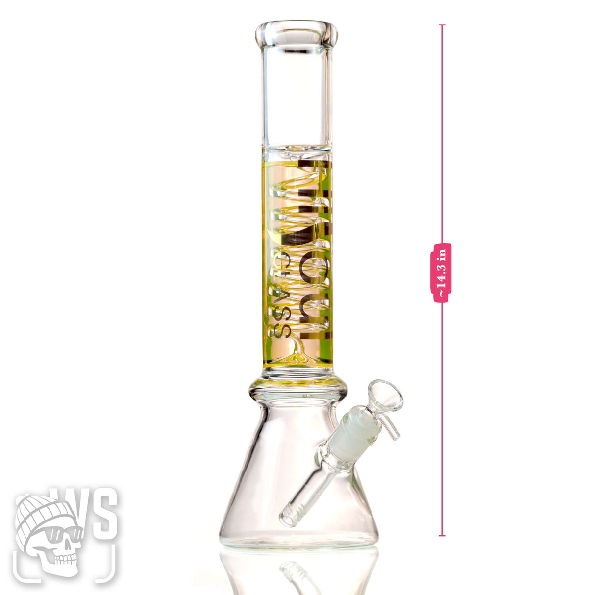 HILOUL GLASS CYCLONE GLASS BEAKER BONG WITH SPIRAL COIL
