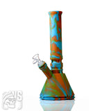 SILICONE BEAKER BONG WITH MULTICOLOR DESIGN