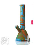 SILICONE BEAKER BONG WITH MULTICOLOR DESIGN