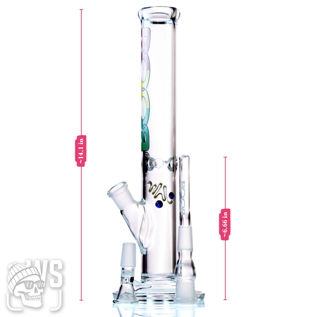 ROOR GLASS STRAIGHT TUBE BONG WITH ICE CATCHER