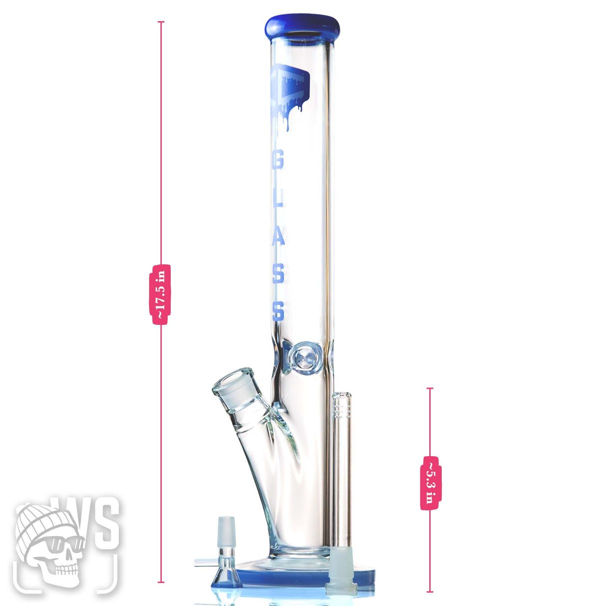 IC GLASS STRAIGHT TUBE BONG WITH ICE CATCHER