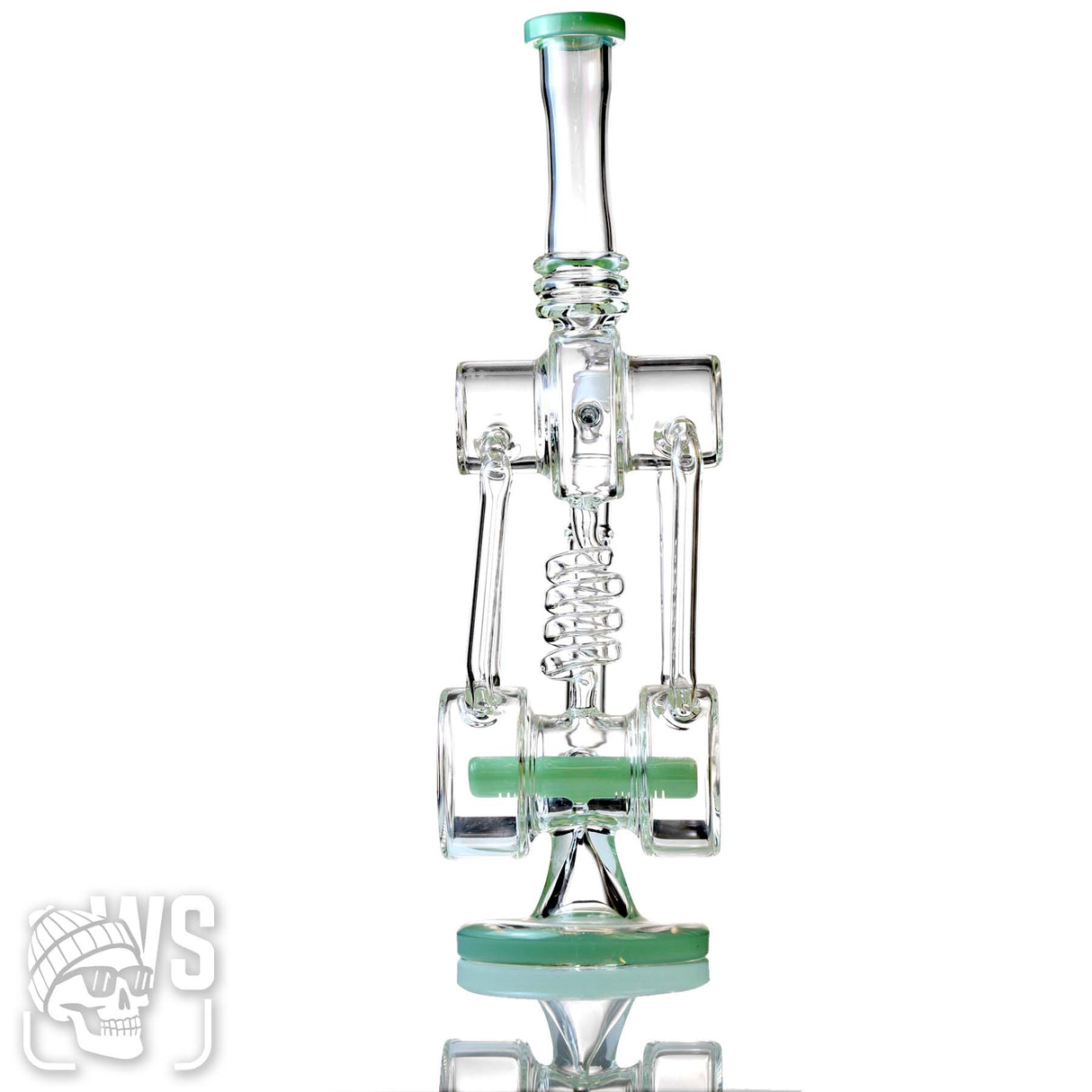 CYCLONE GLASS BONG WITH SPIRAL PERCOLATOR AND UNIQUE COOLING SYSTEM