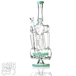CYCLONE GLASS BONG WITH SPIRAL PERCOLATOR AND UNIQUE COOLING SYSTEM
