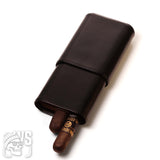 Wesmoke leather 3 cigar travel case protective leather cigar holder cigar travel case